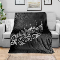 Maori Matariki Blanket Landscape Styled Fern - Monochrome