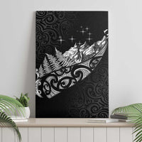 Maori Matariki Canvas Wall Art Landscape Styled Fern - Monochrome