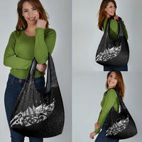 Maori Matariki Grocery Bag Landscape Styled Fern - Monochrome