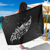 Maori Matariki Sarong Landscape Styled Fern - Monochrome