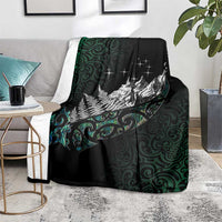 Maori Matariki Blanket Landscape Styled Fern - Paua Shell