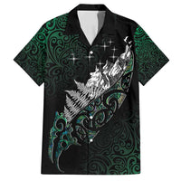 Maori Matariki Family Matching Puletasi and Hawaiian Shirt Landscape Styled Fern - Paua Shell