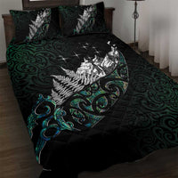 Maori Matariki Quilt Bed Set Landscape Styled Fern - Paua Shell