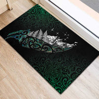 Maori Matariki Rubber Doormat Landscape Styled Fern - Paua Shell