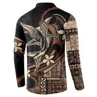 Samoa Manuia le Aso Tuto'atasi Button Sweatshirt Siapo Mamanu Mix Tatau Marlin