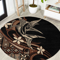 Samoa Manuia le Aso Tuto'atasi Round Carpet Siapo Mamanu Mix Tatau Marlin