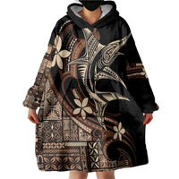 Samoa Manuia le Aso Tuto'atasi Wearable Blanket Hoodie Siapo Mamanu Mix Tatau Marlin