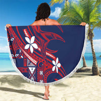 Samoa Manuia le Aso Tuto'atasi Beach Blanket Siapo Mamanu Mix Tatau Marlin - Flag Color