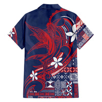 Samoa Manuia le Aso Tuto'atasi Family Matching Tank Maxi Dress and Hawaiian Shirt Siapo Mamanu Mix Tatau Marlin - Flag Color LT7 - Polynesian Pride