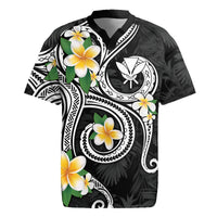 Kanaka Maoli Hawaii Plumeria Rugby Jersey Dancing Tentacles Black Style LT7 Black - Polynesian Pride