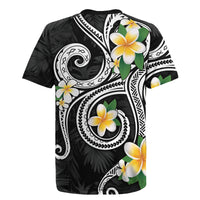 Kanaka Maoli Hawaii Plumeria Rugby Jersey Dancing Tentacles Black Style LT7 - Polynesian Pride