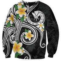 Kanaka Maoli Hawaii Plumeria Sweatshirt Dancing Tentacles Black Style