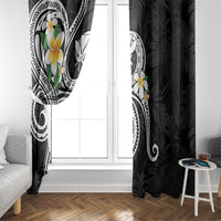 Kanaka Maoli Hawaii Plumeria Window Curtain Dancing Tentacles Black Style