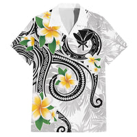 Kanaka Maoli Hawaii Plumeria Hawaiian Shirt Dancing Tentacles White Style LT7 White - Polynesian Pride