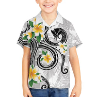 Kanaka Maoli Hawaii Plumeria Kid Hawaiian Shirt Dancing Tentacles White Style