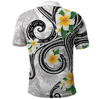 Kanaka Maoli Hawaii Plumeria Polo Shirt Dancing Tentacles White Style