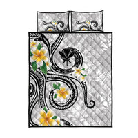 Kanaka Maoli Hawaii Plumeria Quilt Bed Set Dancing Tentacles White Style