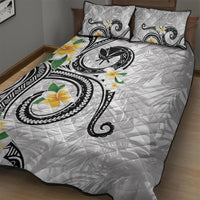 Kanaka Maoli Hawaii Plumeria Quilt Bed Set Dancing Tentacles White Style