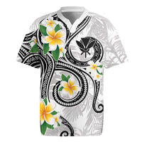 Kanaka Maoli Hawaii Plumeria Rugby Jersey Dancing Tentacles White Style LT7 White - Polynesian Pride
