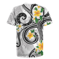 Kanaka Maoli Hawaii Plumeria Rugby Jersey Dancing Tentacles White Style LT7 - Polynesian Pride