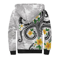 Kanaka Maoli Hawaii Plumeria Sherpa Hoodie Dancing Tentacles White Style LT7 - Polynesian Pride