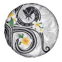 Kanaka Maoli Hawaii Plumeria Spare Tire Cover Dancing Tentacles White Style