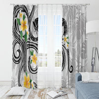 Kanaka Maoli Hawaii Plumeria Window Curtain Dancing Tentacles White Style