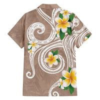 Kanaka Maoli Hawaii Plumeria Hawaiian Shirt Dancing Tentacles Beige Style LT7 - Polynesian Pride