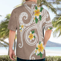 Kanaka Maoli Hawaii Plumeria Hawaiian Shirt Dancing Tentacles Beige Style LT7 - Polynesian Pride