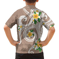 Kanaka Maoli Hawaii Plumeria Hawaiian Shirt Dancing Tentacles Beige Style LT7 - Polynesian Pride