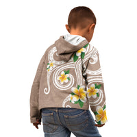Kanaka Maoli Hawaii Plumeria Kid Hoodie Dancing Tentacles Beige Style