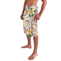 Kanaka Maoli Hawaii Plumeria Lavalava Dancing Tentacles Beige Style LT7 - Polynesian Pride