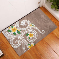 Kanaka Maoli Hawaii Plumeria Rubber Doormat Dancing Tentacles Beige Style LT7