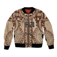 Bula Fiji Vintage Bomber Jacket Brown Masi Motifs