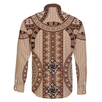 Bula Fiji Vintage Family Matching Summer Maxi Dress and Hawaiian Shirt Brown Masi Motifs