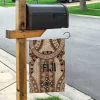 Bula Fiji Vintage Garden Flag Brown Masi Motifs