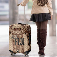 Bula Fiji Vintage Luggage Cover Brown Masi Motifs LT7 - Polynesian Pride