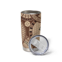 Bula Fiji Vintage Tumbler Cup Brown Masi Motifs