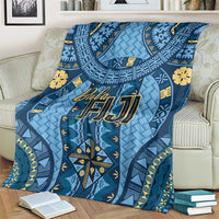 Bula Fiji Vintage Blanket Prussian Blue Masi Motifs