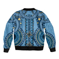 Bula Fiji Vintage Bomber Jacket Prussian Blue Masi Motifs