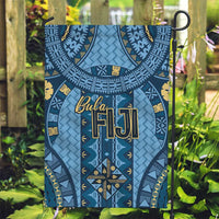 Bula Fiji Vintage Garden Flag Prussian Blue Masi Motifs