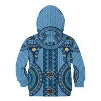 Bula Fiji Vintage Kid Hoodie Prussian Blue Masi Motifs