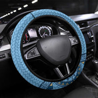 Bula Fiji Vintage Steering Wheel Cover Prussian Blue Masi Motifs