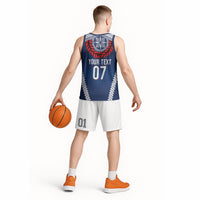 Manu Samoa Rugby Custom Navy Blue Basketball Jersey ʻIe Toga Pattern With Red Ula fala LT7 - Polynesian Pride