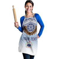 Manu Samoa Rugby Custom White Apron ʻIe Toga Pattern With Brown Ula fala LT7 - Polynesian Pride