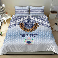Manu Samoa Rugby Custom White Bedding Set ʻIe Toga Pattern With Brown Ula fala LT7 - Polynesian Pride