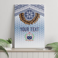 Manu Samoa Rugby Custom White Canvas Wall Art ʻIe Toga Pattern With Brown Ula fala LT7 - Polynesian Pride