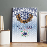 Manu Samoa Rugby Custom White Canvas Wall Art ʻIe Toga Pattern With Brown Ula fala LT7 - Polynesian Pride