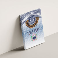 Manu Samoa Rugby Custom White Canvas Wall Art ʻIe Toga Pattern With Brown Ula fala LT7 - Polynesian Pride