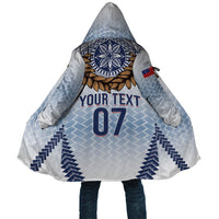 Manu Samoa Rugby Custom White Cloak ʻIe Toga Pattern With Brown Ula fala LT7 Unisex White - Polynesian Pride